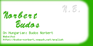 norbert budos business card